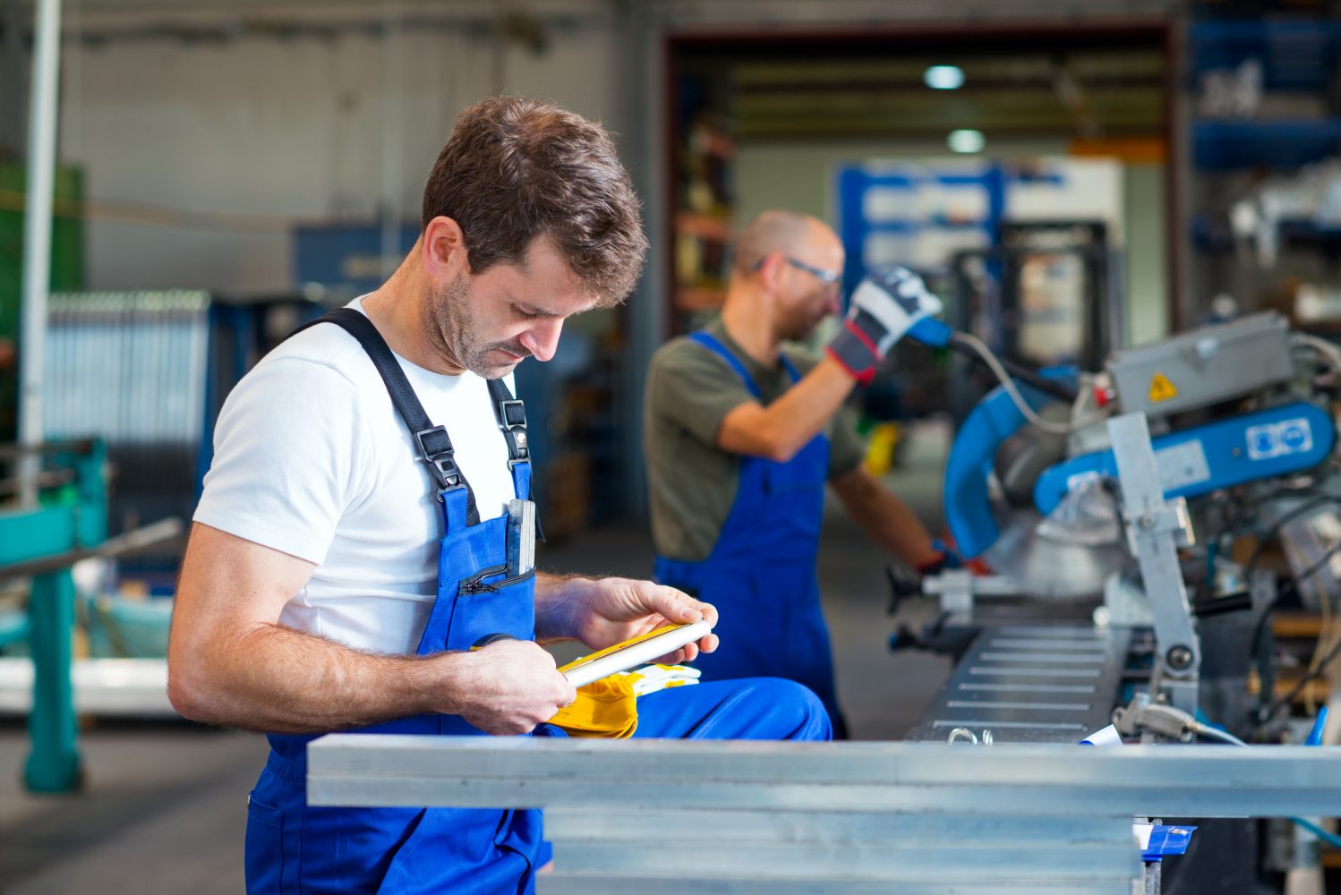 Workers in a manufacturing plant